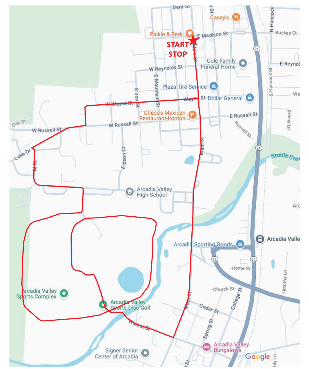 Cropped Monarch 5k Run and Bike Map